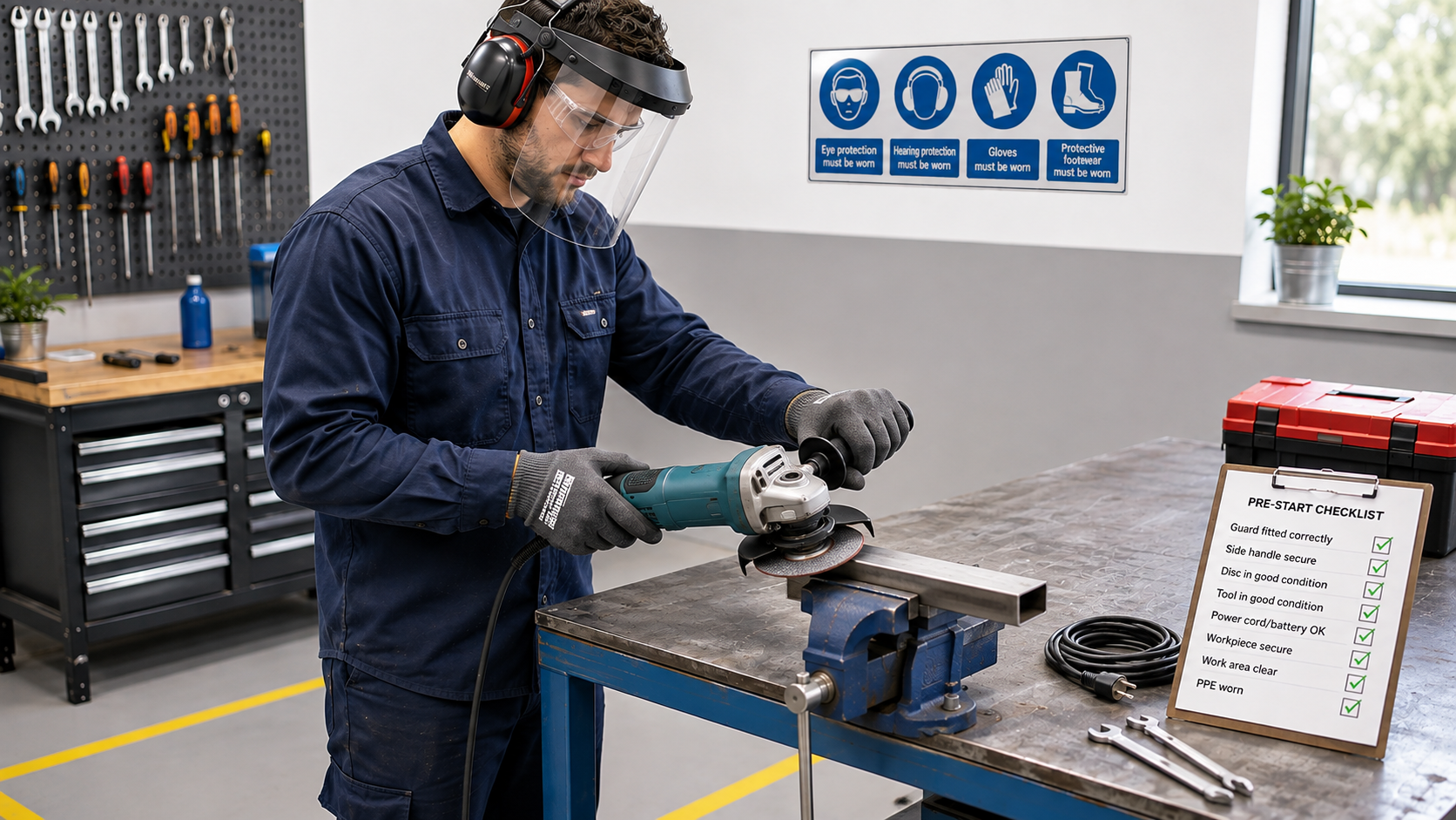 Angle Grinder Pre-Start Checks and Safe Setup